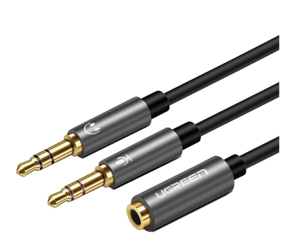 Kabel i złączka UGREEN AV140 Rozdzielacz audio AUX słuchawki+mikrofon do jack 3,5mm 6957303828999